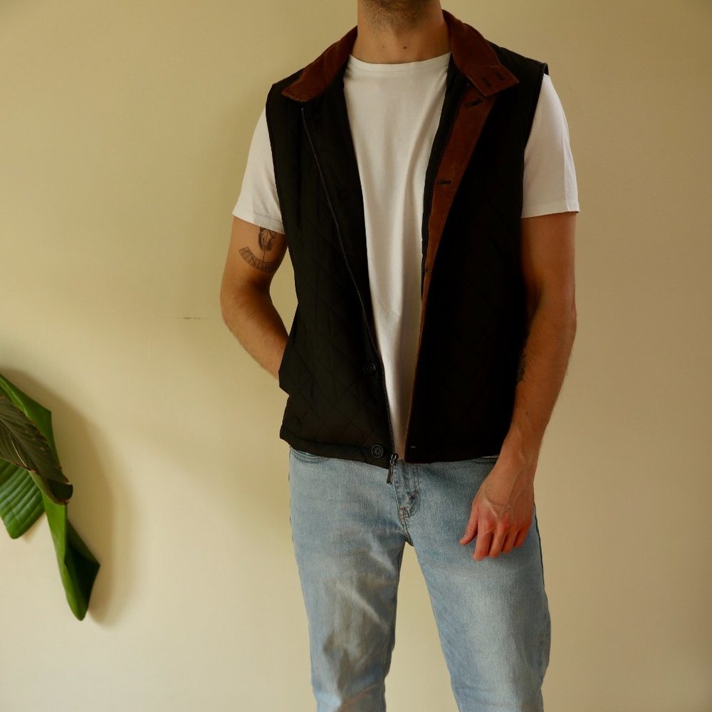 Brooks Brothers Black Quilted Vest